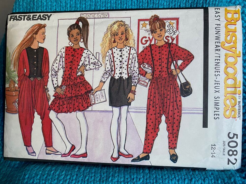 Butterick Sewing pattern 5082 girls top skirt harem pants